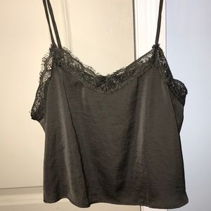army green lace tank top